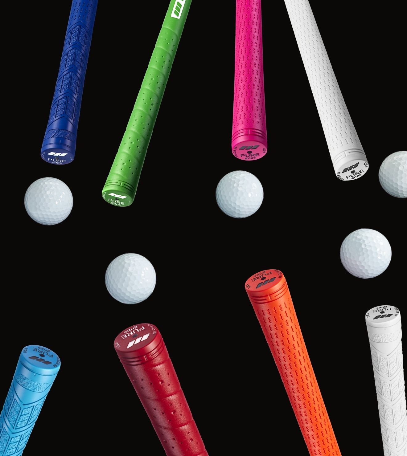 Full Swing Golf Grips By PURE Grips in Standard and Neon Golf Grip Colors for Sale